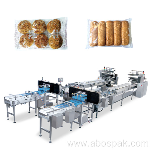 Automatic burger Bun Packing Machine with Slicer